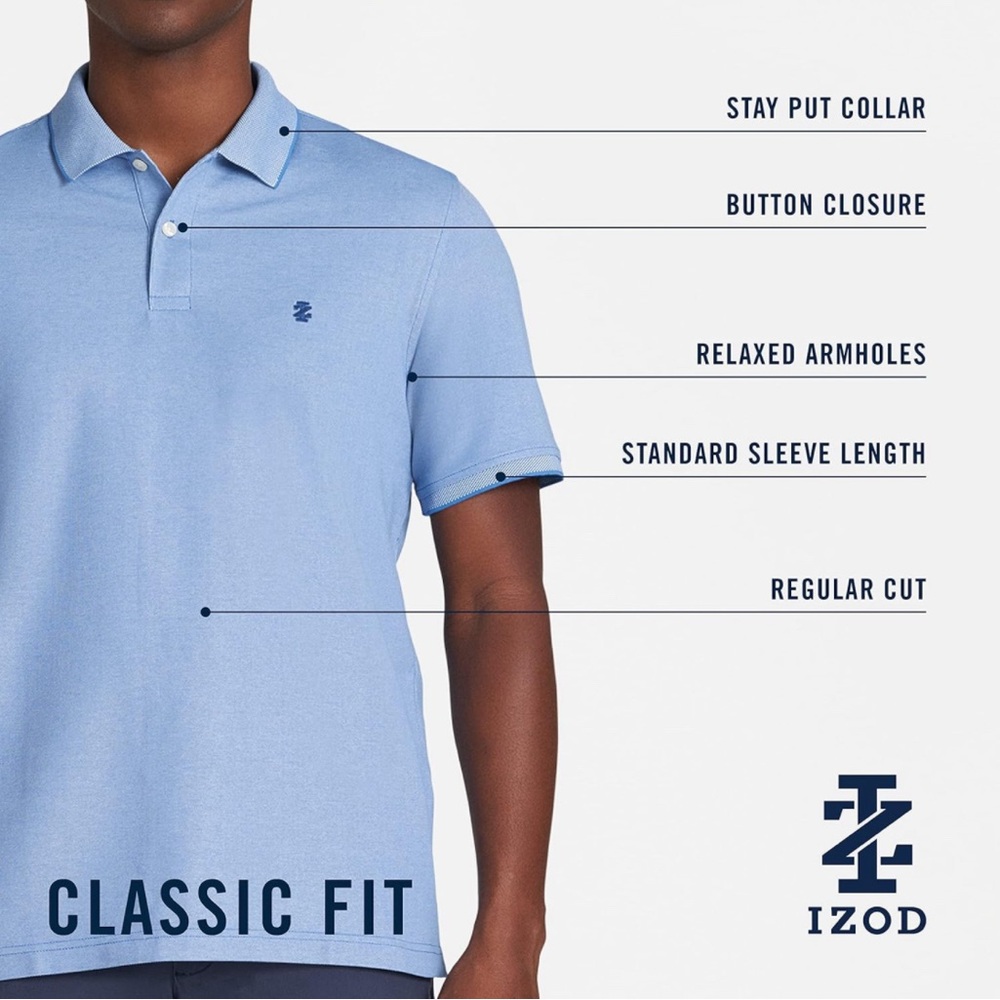 Men’s IZOD Advantage Performance White Polo Size 4XLT - Picture 5 of 9
